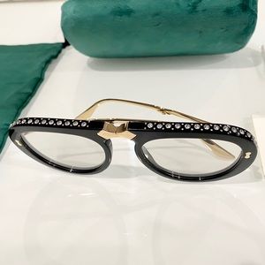 Gucci Aviator Crystal Fold-able Glasses